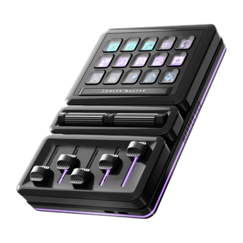 Cooler Master MasterHUB Modular Controller Stream Kit - 15 Keys, Vibrant IPS Display, 5x Fader Module, 2x Roller Module, USB-C 1 Cooler Master MasterHUB Modular Controller Stream Kit - 15 Keys, Vibrant IPS Display, 5x Fader Module, 2x Roller Module, USB-C