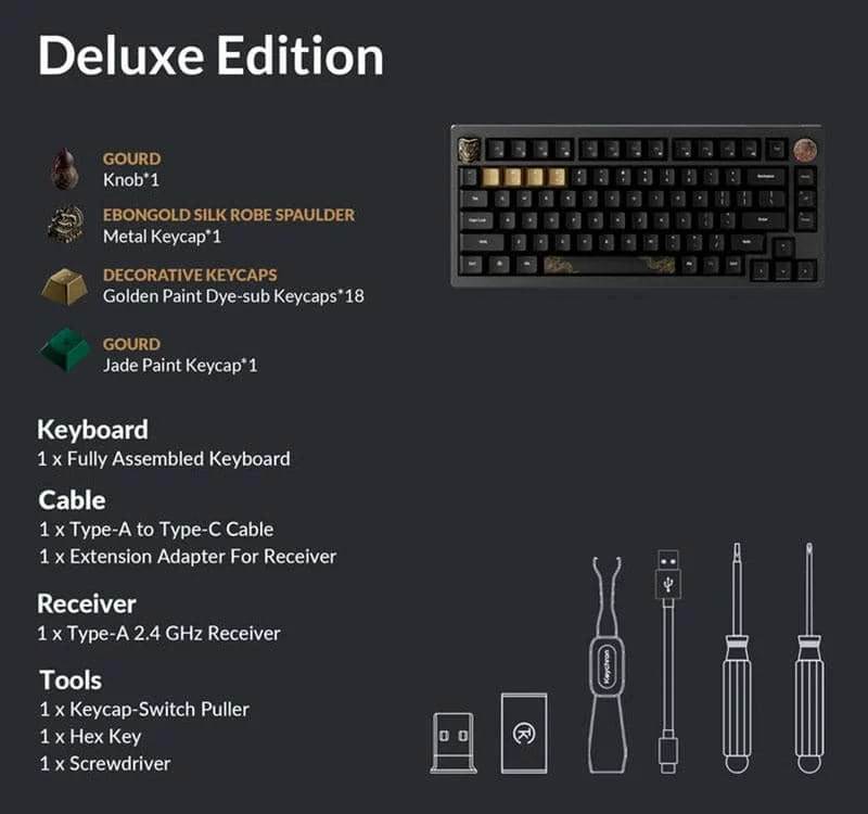 Keychron Black Myth Wukong Deluxe Edition - TTC Golden Pink Switch Gaming Keyboard 13 Keychron Black Myth Wukong Deluxe Edition - TTC Golden Pink Switch Gaming Keyboard - Ảnh 13