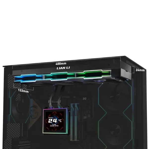 Lian Li HydroShift II LCD-S 360 Fanless Black AIO Liquid CPU Cooler - 3.4 inch IPS 480×480 LCD Screen 2 Lian Li HydroShift II LCD-S 360 Fanless Black AIO Liquid CPU Cooler - 3.4 inch IPS 480×480 LCD Screen - Ảnh 2