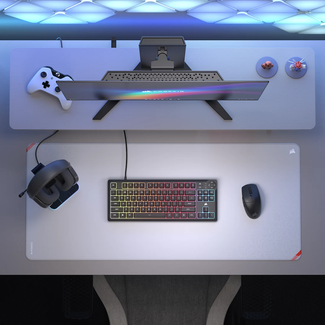 CORSAIR K55 CORE TKL RGB Gaming Keyboard - Black, Tenkeyless, 8-Zone RGB, Quiet Membrane Keys, Spill Resistant, Media Keys, 1000Hz Polling 9 CORSAIR K55 CORE TKL RGB Gaming Keyboard - Black, Tenkeyless, 8-Zone RGB, Quiet Membrane Keys, Spill Resistant, Media Keys, 1000Hz Polling - Ảnh 9