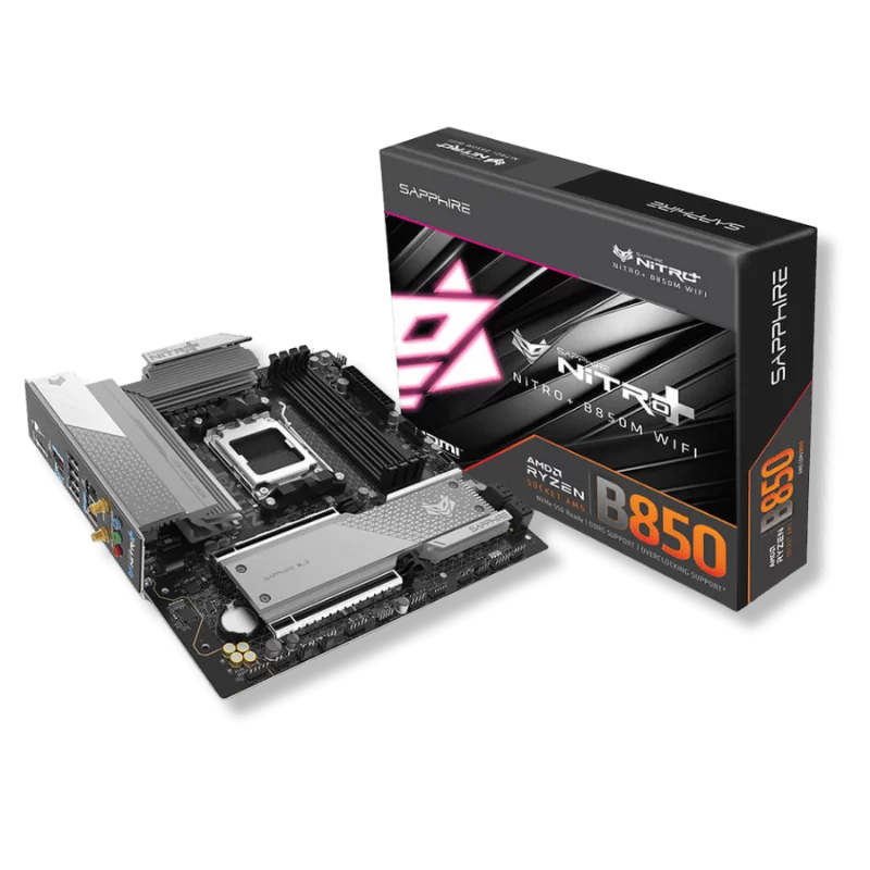 SAPPHIRE NITRO+ B850M WIFI – Socket AM5 Mainboard 1 SAPPHIRE NITRO+ B850M WIFI – Socket AM5 Mainboard
