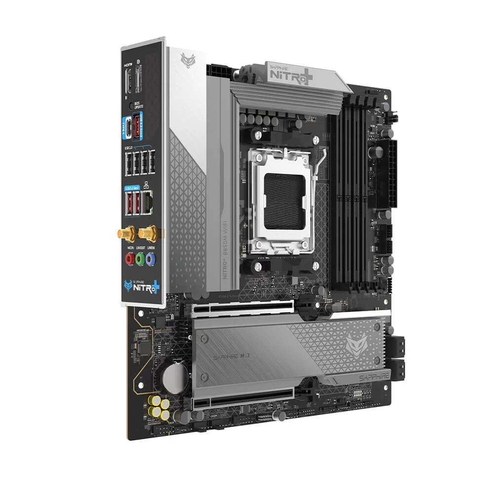 SAPPHIRE NITRO+ B850M WIFI – Socket AM5 Mainboard 3 SAPPHIRE NITRO+ B850M WIFI – Socket AM5 Mainboard - Ảnh 3