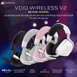 CORSAIR VOID Wireless V2 Gaming Headset - 2.4GHz wireless, Bluetooth, 50mm driver, 70H battery, Crystal clear microphone