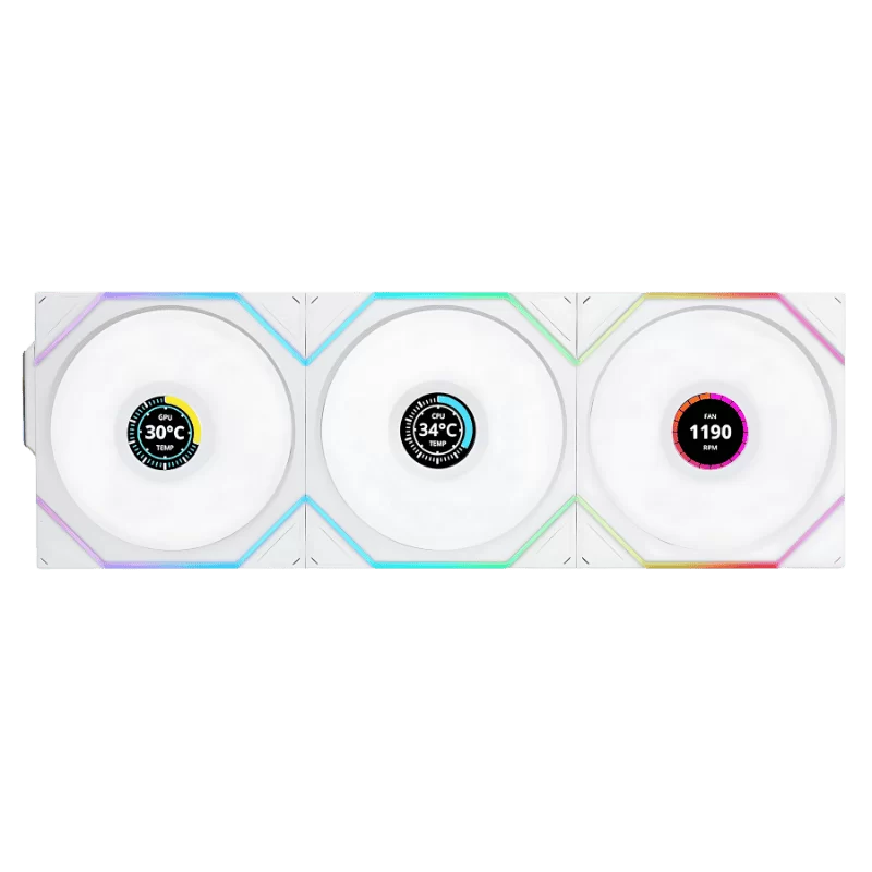 Lian Li UNI FAN TL120 Wireless Triple White Fan (12TL1W3W) - 3x 120mm fans, 2.4 GHz Wireless Signal for RGB & Fan Control 1 Lian Li UNI FAN TL120 Wireless Triple White Fan (12TL1W3W) - 3x 120mm fans, 2.4 GHz Wireless Signal for RGB & Fan Control