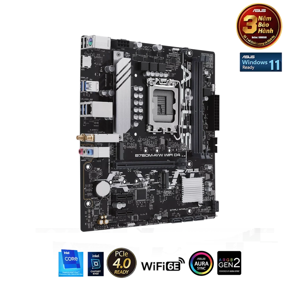 ASUS B760M-AYW D4 WIFI Mainboard 9 ASUS B760M-AYW D4 WIFI Mainboard - Ảnh 9