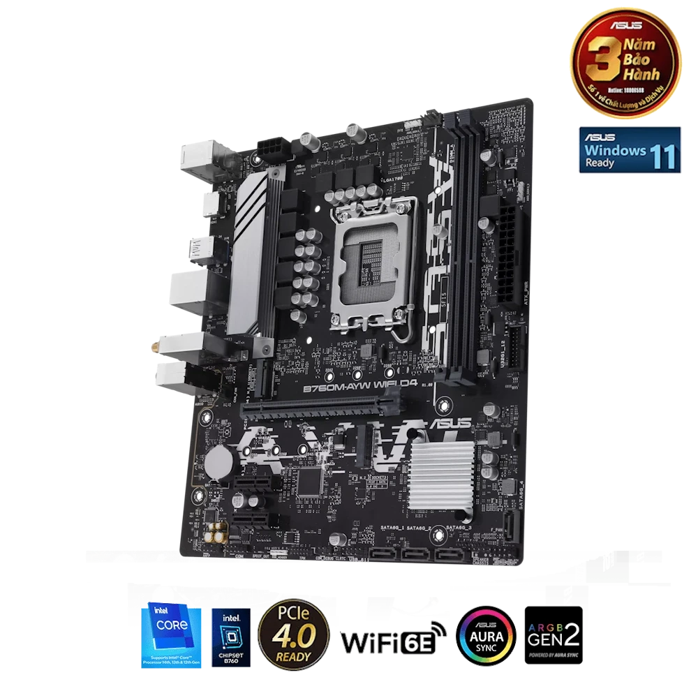 ASUS B760M-AYW D4 WIFI Mainboard 7 ASUS B760M-AYW D4 WIFI Mainboard - Ảnh 7