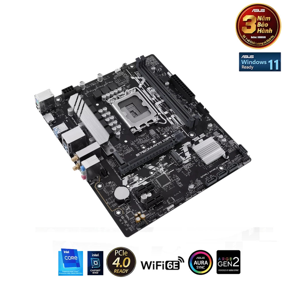 ASUS B760M-AYW D4 WIFI Mainboard 6 ASUS B760M-AYW D4 WIFI Mainboard - Ảnh 6