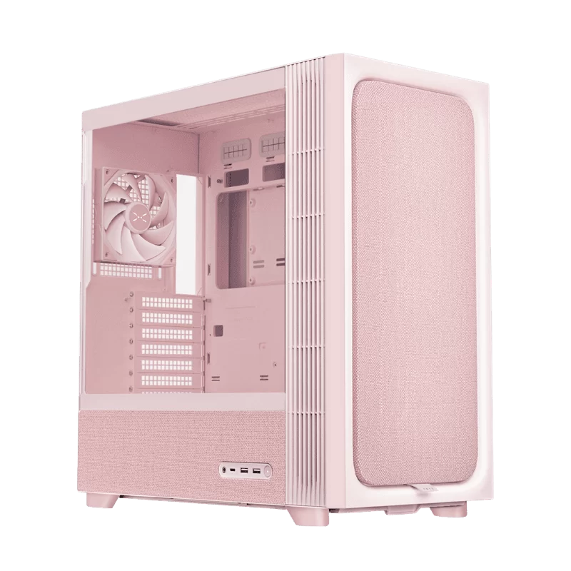 TRYX FLOVA F50 Pink Mid-Tower ATX Case, Fabric Finish, TCF Cross-Flow Fan 1 TRYX FLOVA F50 Pink Mid-Tower ATX Case, Fabric Finish, TCF Cross-Flow Fan