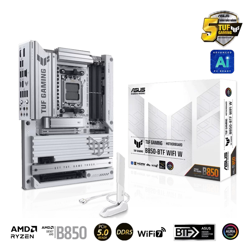 ASUS TUF GAMING B850-BTF WIFI W Mainboard 1 ASUS TUF GAMING B850-BTF WIFI W Mainboard
