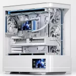 Jungle Leopard Pro Flow 360 ARGB White AIO Liquid CPU Cooler - 5.5 inch HD (960×480p) RGB Display, 3x120mm ARGB Fans