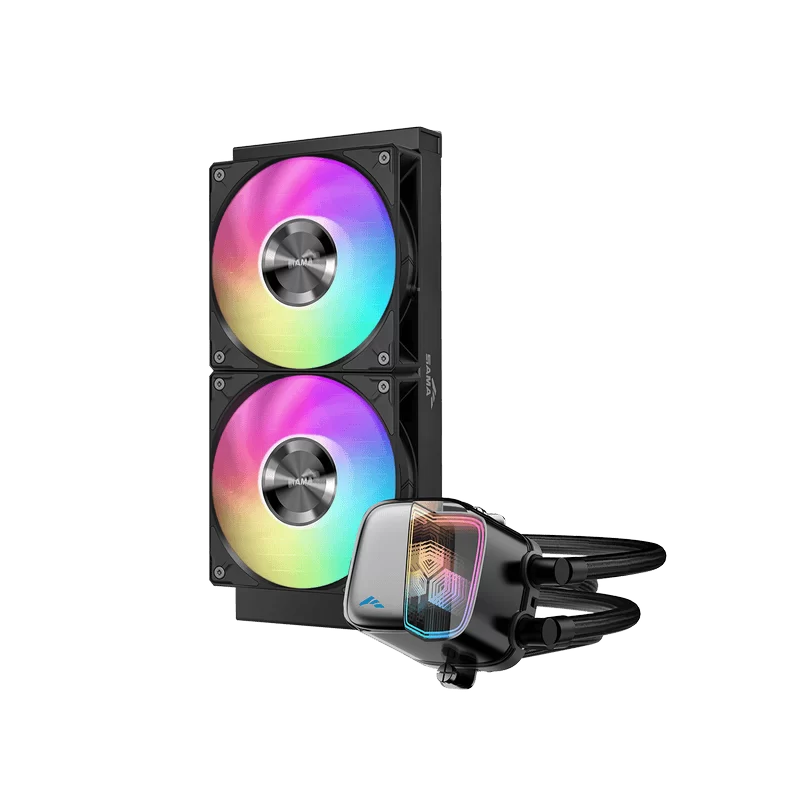 SAMA L70 240BK Black AIO Liquid CPU Cooler – 360mm Radiator, 2x 120mm ARGB fans 1 SAMA L70 240BK Black AIO Liquid CPU Cooler – 360mm Radiator, 2x 120mm ARGB fans