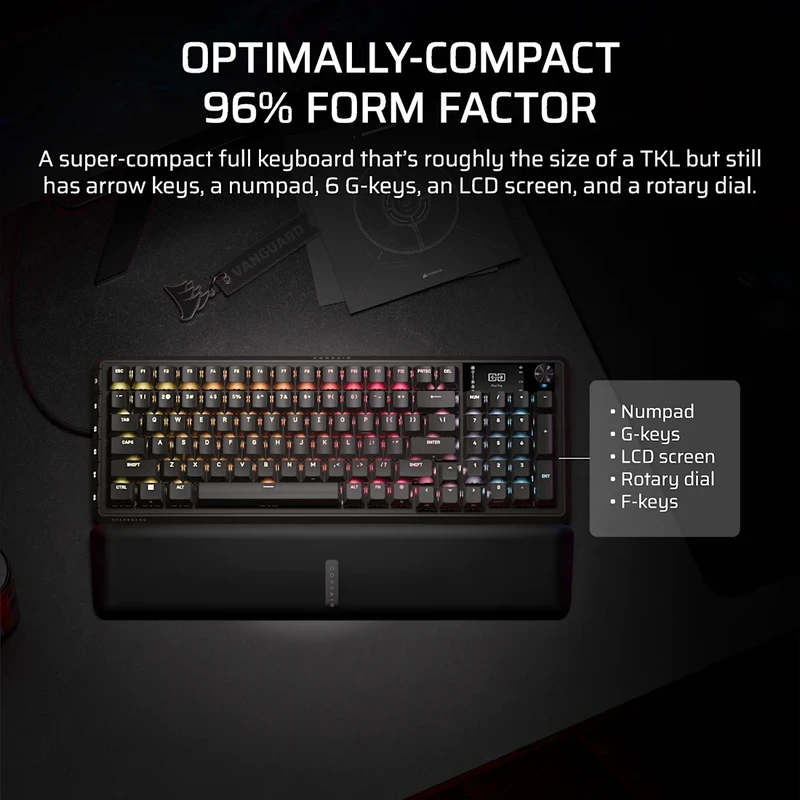 CORSAIR Vanguard Pro 96 HE RGB Hotswap SOCD - Corsair MGX Switch Gaming Keyboard 9 CORSAIR Vanguard Pro 96 HE RGB Hotswap SOCD - Corsair MGX Switch Gaming Keyboard - Ảnh 9