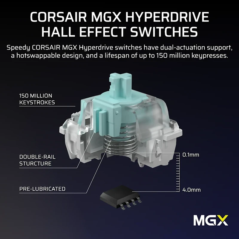 CORSAIR Vanguard Pro 96 HE RGB Hotswap SOCD - Corsair MGX Switch Gaming Keyboard 10 CORSAIR Vanguard Pro 96 HE RGB Hotswap SOCD - Corsair MGX Switch Gaming Keyboard - Ảnh 10