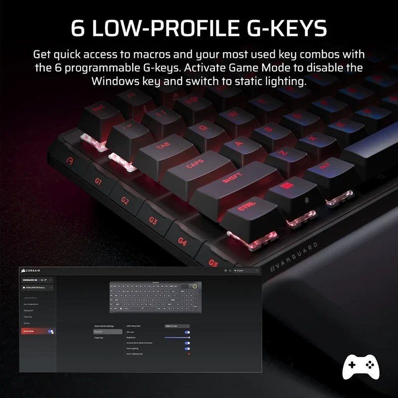 CORSAIR Vanguard Pro 96 HE RGB Hotswap SOCD - Corsair MGX Switch Gaming Keyboard 16 CORSAIR Vanguard Pro 96 HE RGB Hotswap SOCD - Corsair MGX Switch Gaming Keyboard - Ảnh 16