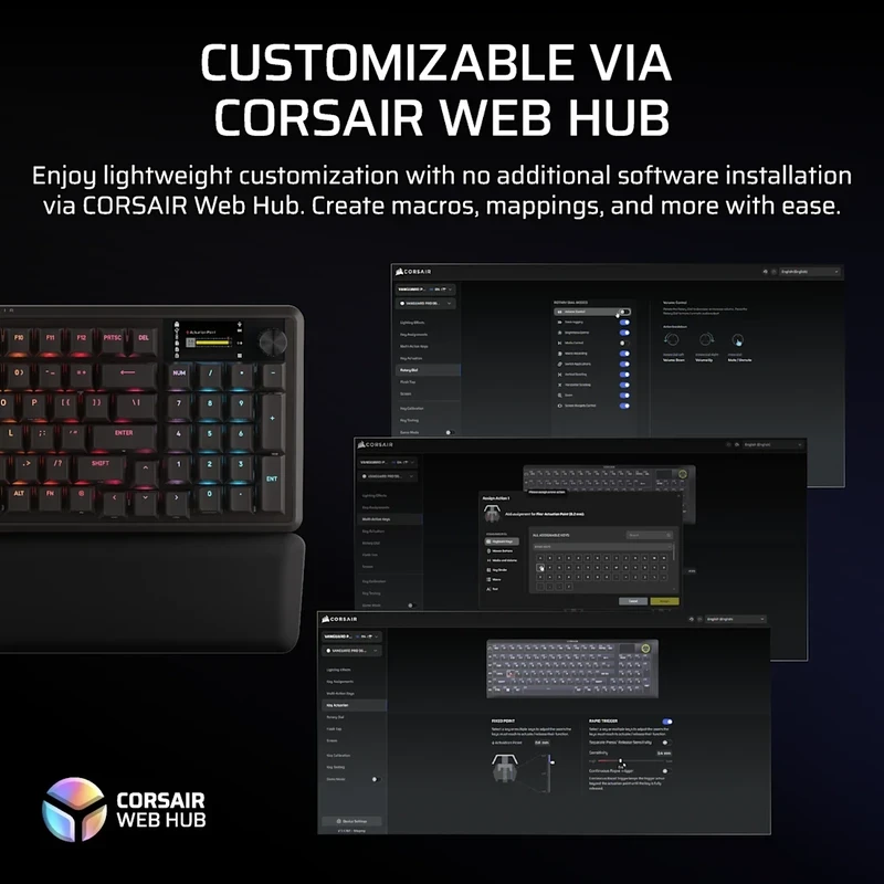 CORSAIR Vanguard Pro 96 HE RGB Hotswap SOCD - Corsair MGX Switch Gaming Keyboard 18 CORSAIR Vanguard Pro 96 HE RGB Hotswap SOCD - Corsair MGX Switch Gaming Keyboard - Ảnh 18