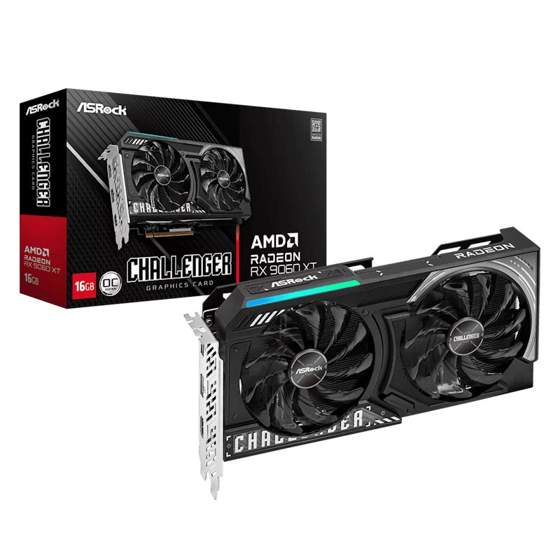 ASROCK AMD Radeon™ RX 9060 XT Challenger 16GB OC (RX9060XT CL 16GO) Graphics Card 1 ASROCK AMD Radeon™ RX 9060 XT Challenger 16GB OC (RX9060XT CL 16GO) Graphics Card