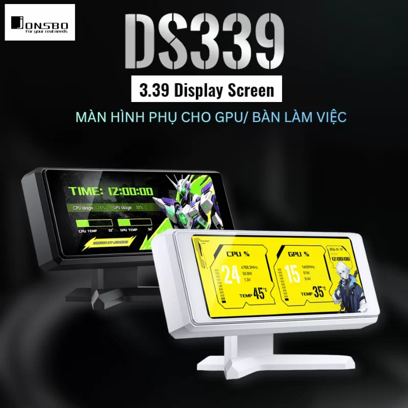 Màn hình JONSBO DS339 - IPS 3.39 inch (376 x 960px), 300cd/m2, USB
