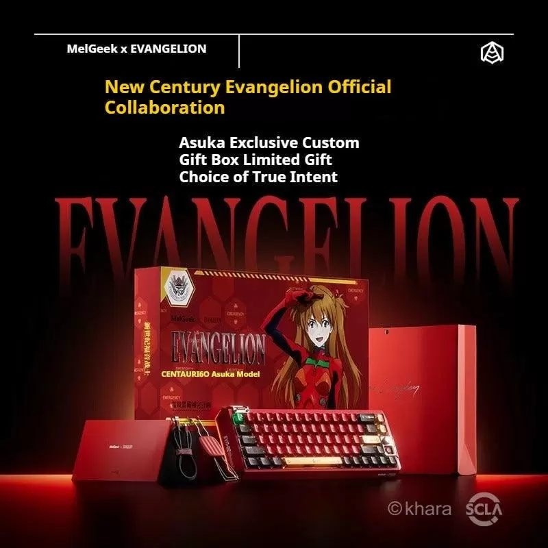 MelGeek Evangelion Centauri 60 EVA-02 Asuka Limited Edition Gaming Keyboard - 60%, HE, CNC Al-case, Leaf-spring gasket mount 4 MelGeek Evangelion Centauri 60 EVA-02 Asuka Limited Edition Gaming Keyboard - 60%, HE, CNC Al-case, Leaf-spring gasket mount - Ảnh 4