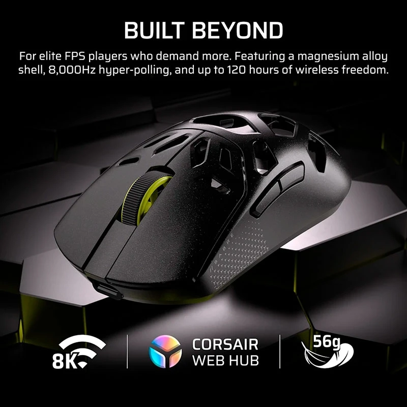 CORSAIR SABRE v2 PRO Magnesium Alloy Wireless 8K Gaming Mouse 9 CORSAIR SABRE v2 PRO Magnesium Alloy Wireless 8K Gaming Mouse - Ảnh 9