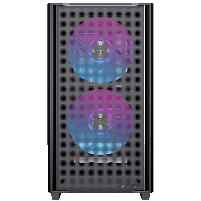 EINAREX PULSE PM150 RGB Black M-ATX Gaming Case - Mesh Front, Tempered Glass, 3× ARGB Fans 6 EINAREX PULSE PM150 RGB Black M-ATX Gaming Case - Mesh Front, Tempered Glass, 3× ARGB Fans - Ảnh 6