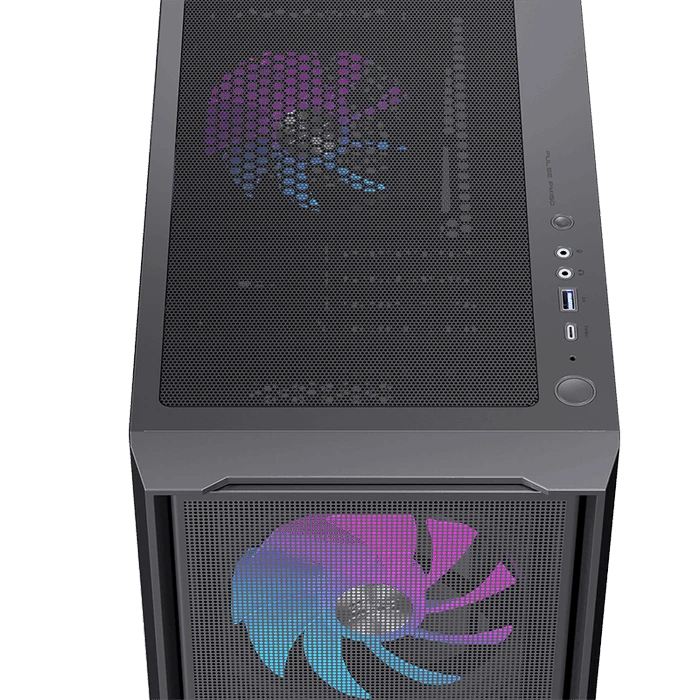 EINAREX PULSE PM150 RGB Black M-ATX Gaming Case - Mesh Front, Tempered Glass, 3× ARGB Fans 7 EINAREX PULSE PM150 RGB Black M-ATX Gaming Case - Mesh Front, Tempered Glass, 3× ARGB Fans - Ảnh 7
