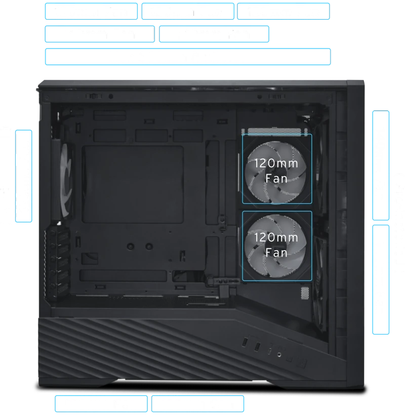 Lian Li Vector V150 INF Black M-ATX Case - 3x ARGB INF mirror fans 17 Khả năng tản nhiệt và quạt ARGB