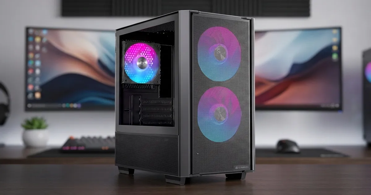 EINAREX PULSE PM150 RGB Black M-ATX Gaming Case - Mesh Front, Tempered Glass, 3× ARGB Fans 16 Tổng quan EINAREX PULSE PM150 RGB Black